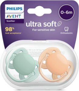 Philips Avent Ultra Soft Pacifier 2 Pack, SCF091/03 (top pacifiers for newborns)