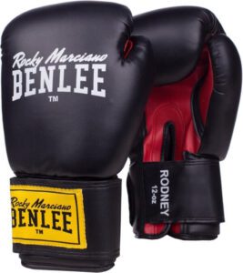 BENLEE Boxhandschuhe aus Artificial Leather Rodney (8 oz, Black/Red) (best boxing gloves)