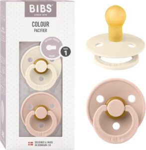 BIBS Pacifier Size 1 (0-6 months) in Ivory/Blush (best soothers for infants)