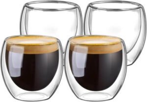 DomoWin Double Walled Glasses – A Stylish and Functional Addition to Your Drinkware Collection (best reusable coffee cup)
