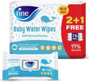 Fine Baby Water Wipes (99% Pure Water, Free from Alcohol, Fragrance & Paraben)