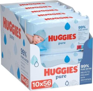 Huggies Pure Baby Wipes 10 Pack x 56 – 560 Wipes (best wipes for baby)