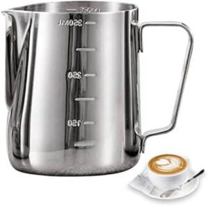 MARKQ Espresso Steaming Pitcher Silver 350 ml MFP-350 (best frothing pitcher)
