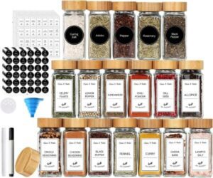 MahMir® 24 Pcs Spice Jars with Labels (best spice jar set)