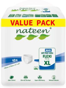 Nateen Flexi Maxi Adult Diapers Pants, Extra Large, 10 Count (good adult diapers)