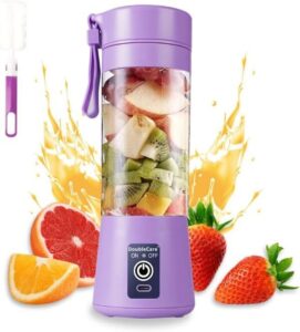 DoubleCare Portable Blender Cup, Light Purple, 380ml (best portable rechargeable blender)