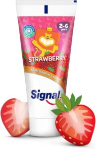 Signal Kids Toothpaste, Strawberry, with no preservatives & no SLS – 50ml (best baby toothpaste)
