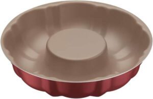 صينية كيك من الألومنيوم باللون الأحمر مقاس 24 سم وسعة 2 لتر من Tramontina Brasil