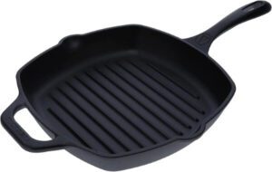 Victoria SKL-201 Cast Iron Square Grill Pan (best cast iron skillet for steaks)