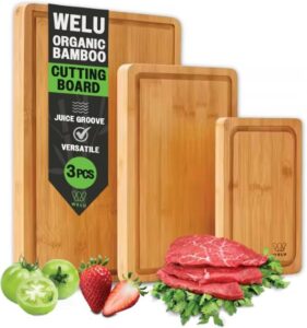 مجموعة ألواح التقطيع المصنوعة من الخيزران العضوي من WELU